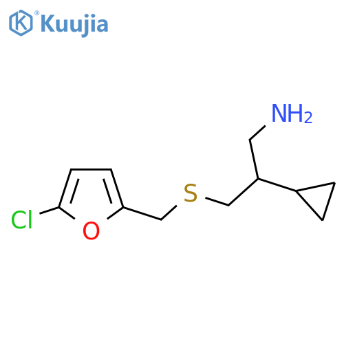 3-{(5-chlorofuran-2-yl)methylsulfanyl}-2-cyclopropylpropan-1-amine structure