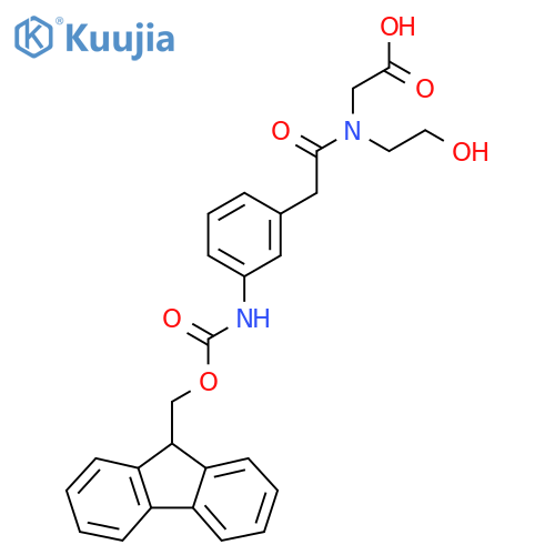 2-{2-3-({(9H-fluoren-9-yl)methoxycarbonyl}amino)phenyl-N-(2-hydroxyethyl)acetamido}acetic acid structure