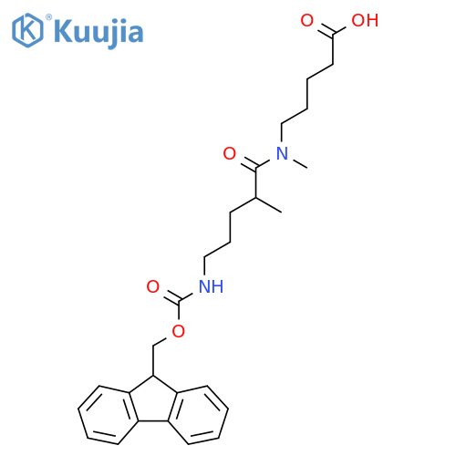 5-5-({(9H-fluoren-9-yl)methoxycarbonyl}amino)-N,2-dimethylpentanamidopentanoic acid structure