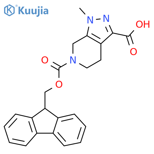 6-{(9H-fluoren-9-yl)methoxycarbonyl}-1-methyl-1H,4H,5H,6H,7H-pyrazolo3,4-cpyridine-3-carboxylic acid structure