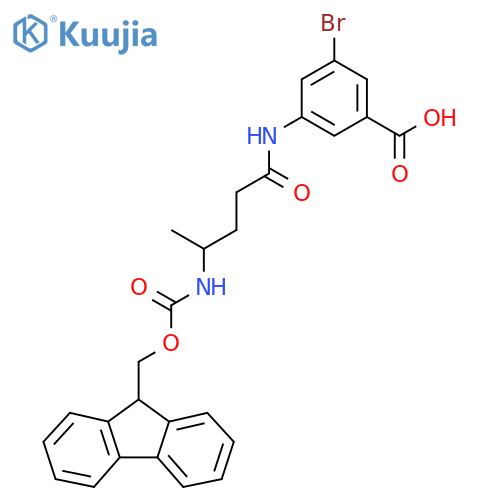 3-bromo-5-4-({(9H-fluoren-9-yl)methoxycarbonyl}amino)pentanamidobenzoic acid structure