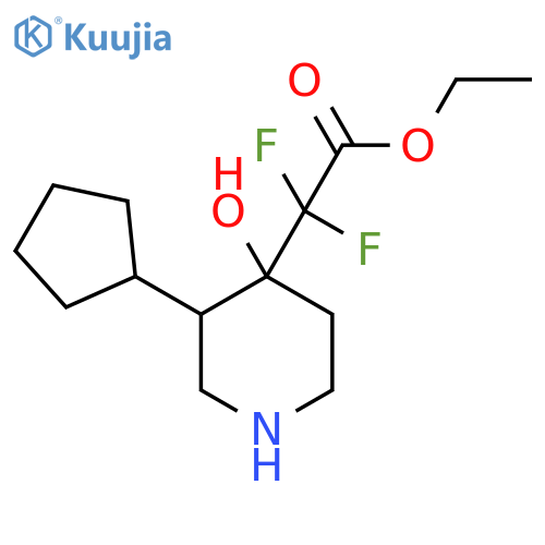 ethyl 2-(3-cyclopentyl-4-hydroxypiperidin-4-yl)-2,2-difluoroacetate structure