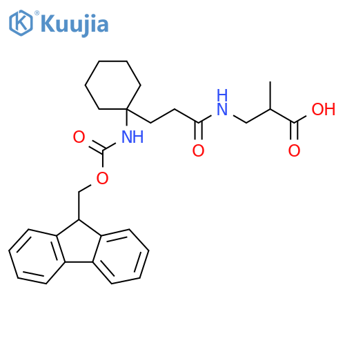 3-{3-1-({(9H-fluoren-9-yl)methoxycarbonyl}amino)cyclohexylpropanamido}-2-methylpropanoic acid structure