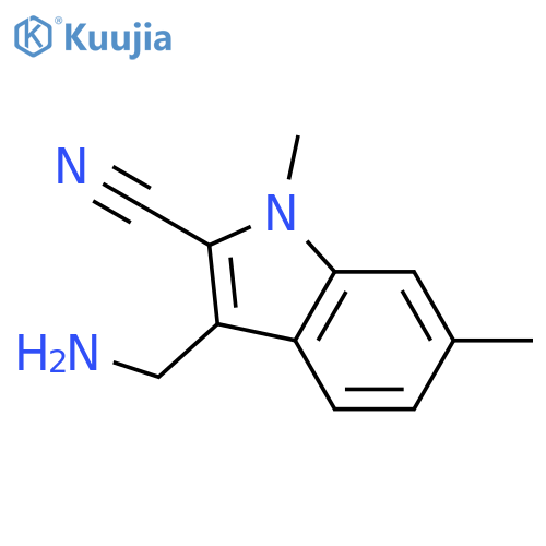 3-(aminomethyl)-1,6-dimethyl-1H-indole-2-carbonitrile structure