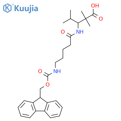 3-5-({(9H-fluoren-9-yl)methoxycarbonyl}amino)pentanamido-2,2,4-trimethylpentanoic acid structure