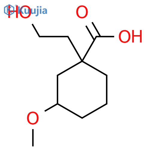 1-(2-hydroxyethyl)-3-methoxycyclohexane-1-carboxylic acid structure