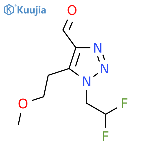 1-(2,2-difluoroethyl)-5-(2-methoxyethyl)-1H-1,2,3-triazole-4-carbaldehyde structure