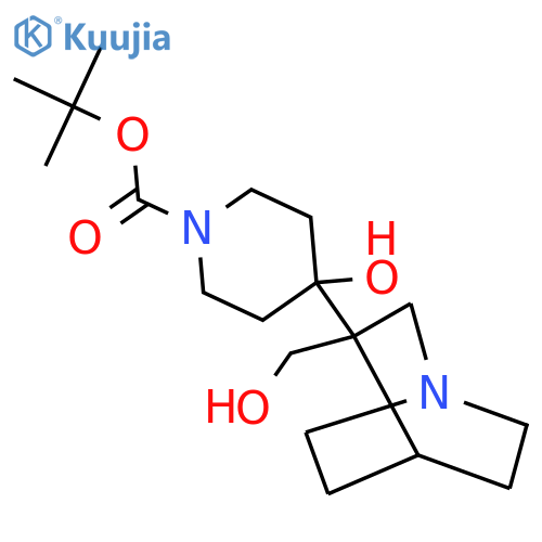 tert-butyl 4-hydroxy-4-3-(hydroxymethyl)-1-azabicyclo2.2.2octan-3-ylpiperidine-1-carboxylate structure
