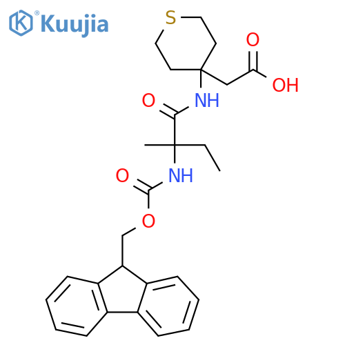 2-{4-2-({(9H-fluoren-9-yl)methoxycarbonyl}amino)-2-methylbutanamidothian-4-yl}acetic acid structure