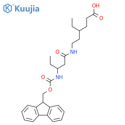4-ethyl-6-3-({(9H-fluoren-9-yl)methoxycarbonyl}amino)pentanamidohexanoic acid structure