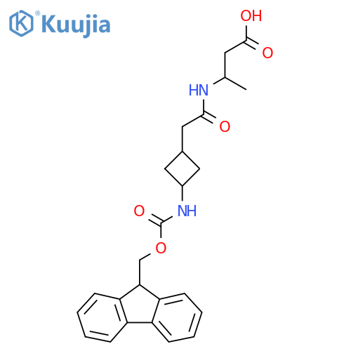 3-{2-3-({(9H-fluoren-9-yl)methoxycarbonyl}amino)cyclobutylacetamido}butanoic acid structure