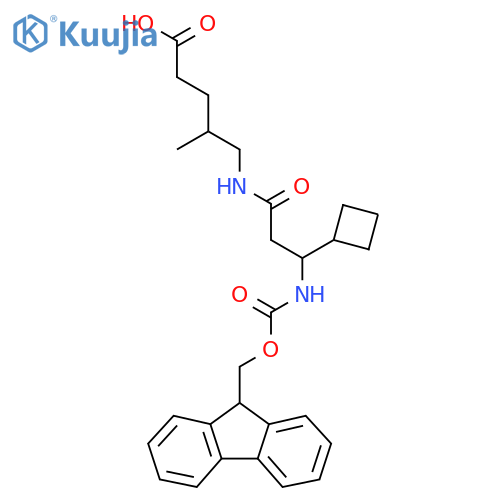 5-3-cyclobutyl-3-({(9H-fluoren-9-yl)methoxycarbonyl}amino)propanamido-4-methylpentanoic acid structure