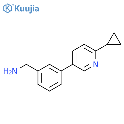 3-(6-cyclopropylpyridin-3-yl)phenylmethanamine structure