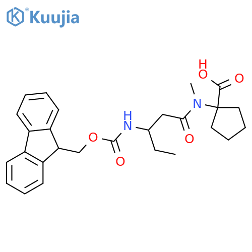 1-3-({(9H-fluoren-9-yl)methoxycarbonyl}amino)-N-methylpentanamidocyclopentane-1-carboxylic acid structure