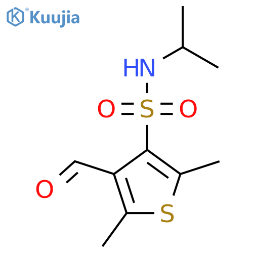 4-formyl-2,5-dimethyl-N-(propan-2-yl)thiophene-3-sulfonamide structure