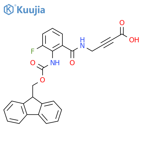 4-{2-({(9H-fluoren-9-yl)methoxycarbonyl}amino)-3-fluorophenylformamido}but-2-ynoic acid structure