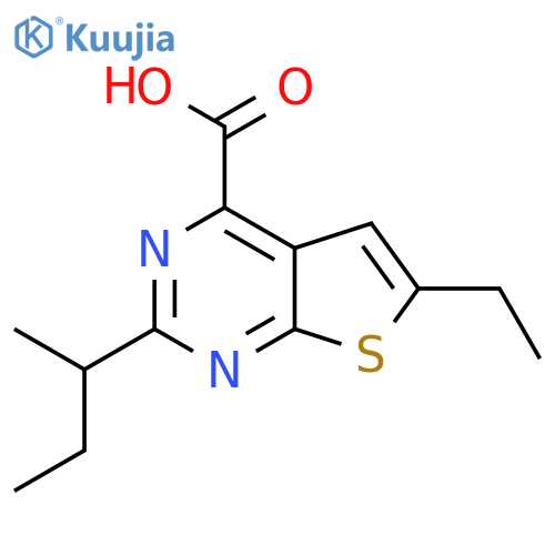 2-(butan-2-yl)-6-ethylthieno2,3-dpyrimidine-4-carboxylic acid structure