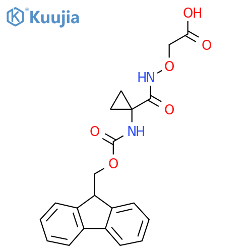 2-({1-({(9H-fluoren-9-yl)methoxycarbonyl}amino)cyclopropylformamido}oxy)acetic acid structure