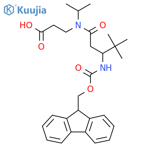 3-3-({(9H-fluoren-9-yl)methoxycarbonyl}amino)-4,4-dimethyl-N-(propan-2-yl)pentanamidopropanoic acid structure