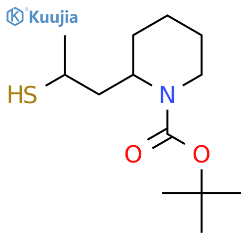 tert-butyl 2-(2-sulfanylpropyl)piperidine-1-carboxylate structure