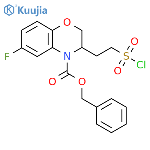 benzyl 3-2-(chlorosulfonyl)ethyl-6-fluoro-3,4-dihydro-2H-1,4-benzoxazine-4-carboxylate structure