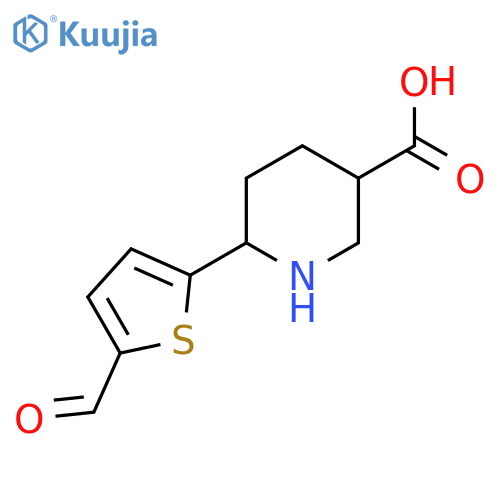 6-(5-Formylthiophen-2-yl)piperidine-3-carboxylic acid structure