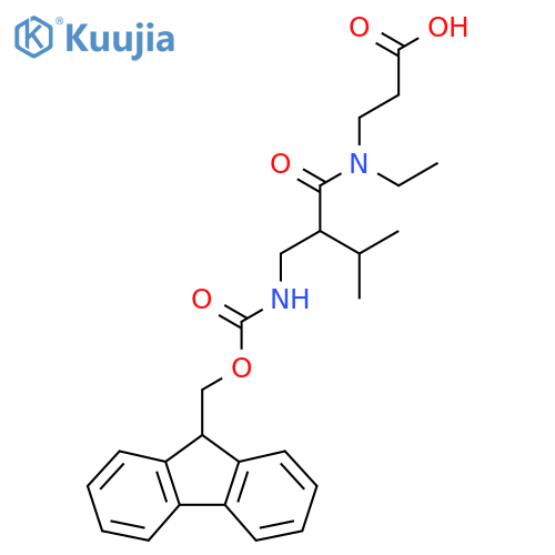 3-{N-ethyl-2-({(9H-fluoren-9-yl)methoxycarbonyl}amino)methyl-3-methylbutanamido}propanoic acid structure