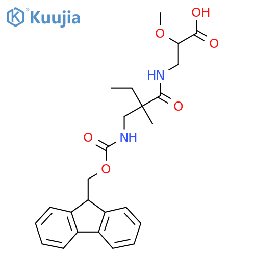 3-{2-({(9H-fluoren-9-yl)methoxycarbonyl}amino)methyl-2-methylbutanamido}-2-methoxypropanoic acid structure