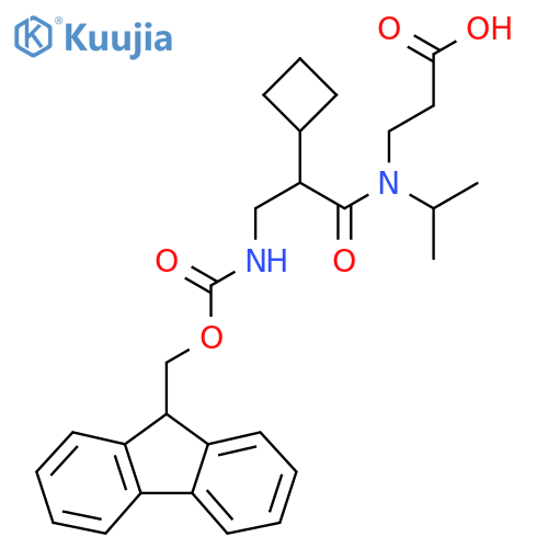 3-2-cyclobutyl-3-({(9H-fluoren-9-yl)methoxycarbonyl}amino)-N-(propan-2-yl)propanamidopropanoic acid structure