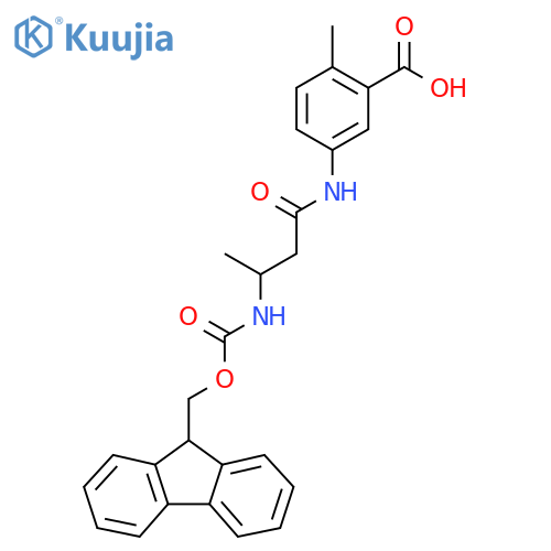 5-3-({(9H-fluoren-9-yl)methoxycarbonyl}amino)butanamido-2-methylbenzoic acid structure