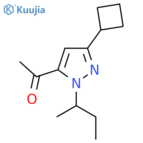 1-1-(butan-2-yl)-3-cyclobutyl-1H-pyrazol-5-ylethan-1-one structure