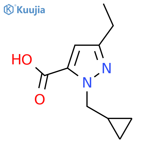 1-(cyclopropylmethyl)-3-ethyl-1H-pyrazole-5-carboxylic acid structure
