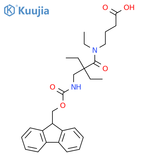 4-{N,2-diethyl-2-({(9H-fluoren-9-yl)methoxycarbonyl}amino)methylbutanamido}butanoic acid structure