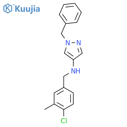 1-benzyl-N-(4-chloro-3-methylphenyl)methyl-1H-pyrazol-4-amine structure
