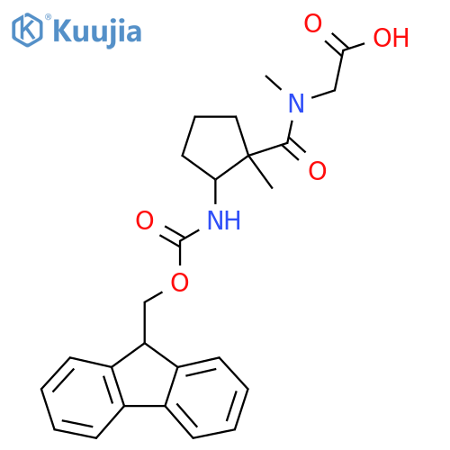 2-{1-2-({(9H-fluoren-9-yl)methoxycarbonyl}amino)-1-methylcyclopentyl-N-methylformamido}acetic acid structure