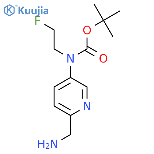tert-butyl N-6-(aminomethyl)pyridin-3-yl-N-(2-fluoroethyl)carbamate structure