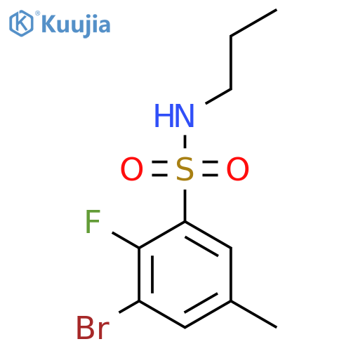 3-bromo-2-fluoro-5-methyl-N-propylbenzene-1-sulfonamide structure