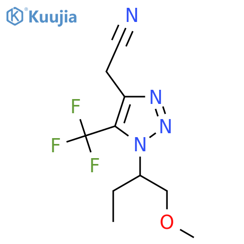 2-1-(1-methoxybutan-2-yl)-5-(trifluoromethyl)-1H-1,2,3-triazol-4-ylacetonitrile structure
