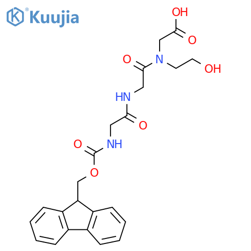 2-{2-2-({(9H-fluoren-9-yl)methoxycarbonyl}amino)acetamido-N-(2-hydroxyethyl)acetamido}acetic acid structure