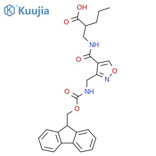 2-({3-({(9H-fluoren-9-yl)methoxycarbonyl}amino)methyl-1,2-oxazol-4-yl}formamido)methylpentanoic acid structure