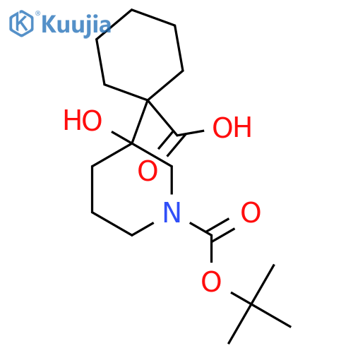 1-{1-(tert-butoxy)carbonyl-3-hydroxypiperidin-3-yl}cyclohexane-1-carboxylic acid structure