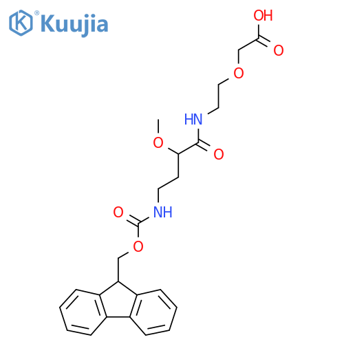 2-{2-4-({(9H-fluoren-9-yl)methoxycarbonyl}amino)-2-methoxybutanamidoethoxy}acetic acid structure