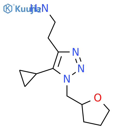 2-5-cyclopropyl-1-(oxolan-2-ylmethyl)-1H-1,2,3-triazol-4-ylethan-1-amine structure
