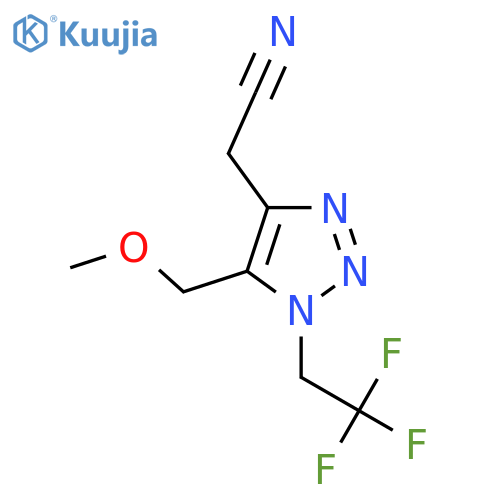 2-5-(methoxymethyl)-1-(2,2,2-trifluoroethyl)-1H-1,2,3-triazol-4-ylacetonitrile structure