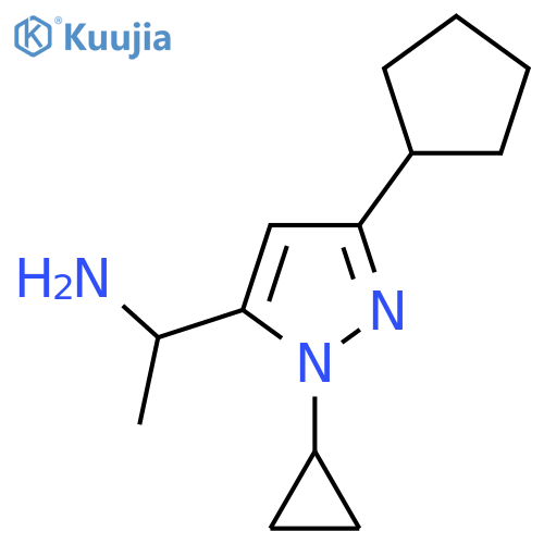 1-(3-cyclopentyl-1-cyclopropyl-1H-pyrazol-5-yl)ethan-1-amine structure