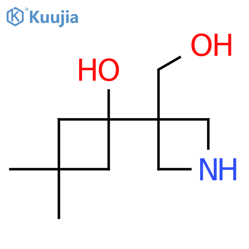 1-3-(hydroxymethyl)azetidin-3-yl-3,3-dimethylcyclobutan-1-ol structure