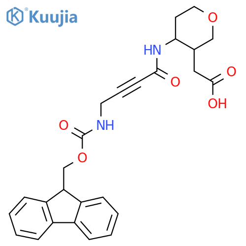 2-{4-4-({(9H-fluoren-9-yl)methoxycarbonyl}amino)but-2-ynamidooxan-3-yl}acetic acid structure