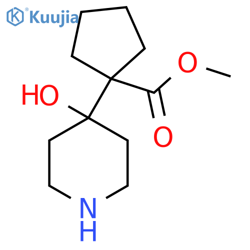 methyl 1-(4-hydroxypiperidin-4-yl)cyclopentane-1-carboxylate structure