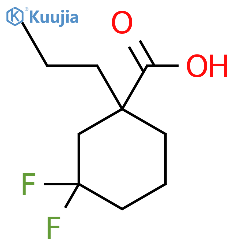 3,3-difluoro-1-propylcyclohexane-1-carboxylic acid structure