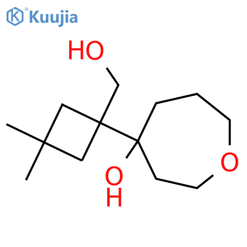 4-1-(hydroxymethyl)-3,3-dimethylcyclobutyloxepan-4-ol structure